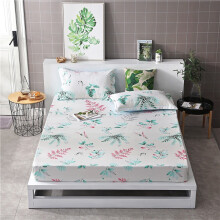 (B, 120*200cm) Bedding Fitted Sheet Floral Flower Pillowcase Bed Cover Cover With Elastic