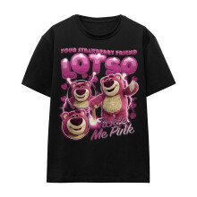 (S, Black) Toy Story Womens/Ladies Strawberry Lotso Homage T-Shirt