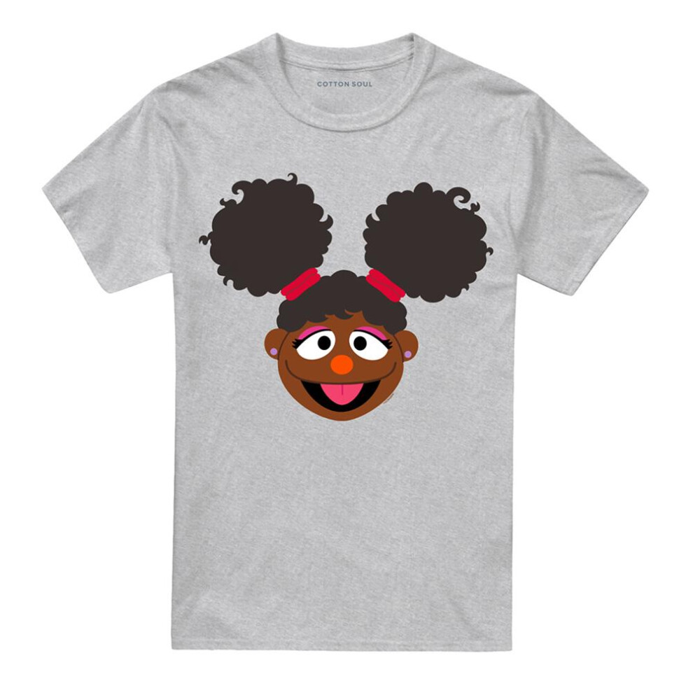 Sesame Street (Xl, Athletic Heather) Unisex Adult Gabrielle Face T-Shirt Multicoloured