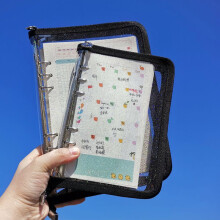(Black, A6) A6 6ring A5 Binder Notebook Transparent Photocard Kpop Photo Korean Album Card