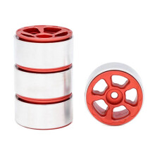 4PCS 1.0in Metal Wheel Rims for 1/24 1/18 RC Crawler Car Axial SCX24 AX24 FCX24 Enduro24 TRX4M,Narrow 5-Spokes Red