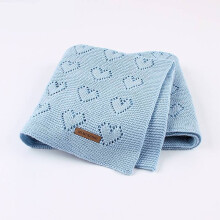 (Blue)Couvertures bébé tricot toutes saisons coton emmaillotage bambin confort léger confortable
