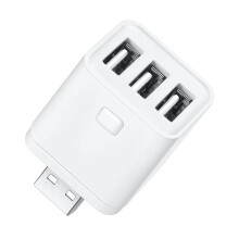 Tuya Zigbee Micro-USB-Adapterschakelaar 3-Voudig USB-Lichtnetadapter APP Spraakbediening voor Alexa Alice