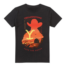 (L, Black) Yellowstone Mens Wear the Brand Sunset Silhouette T-Shirt