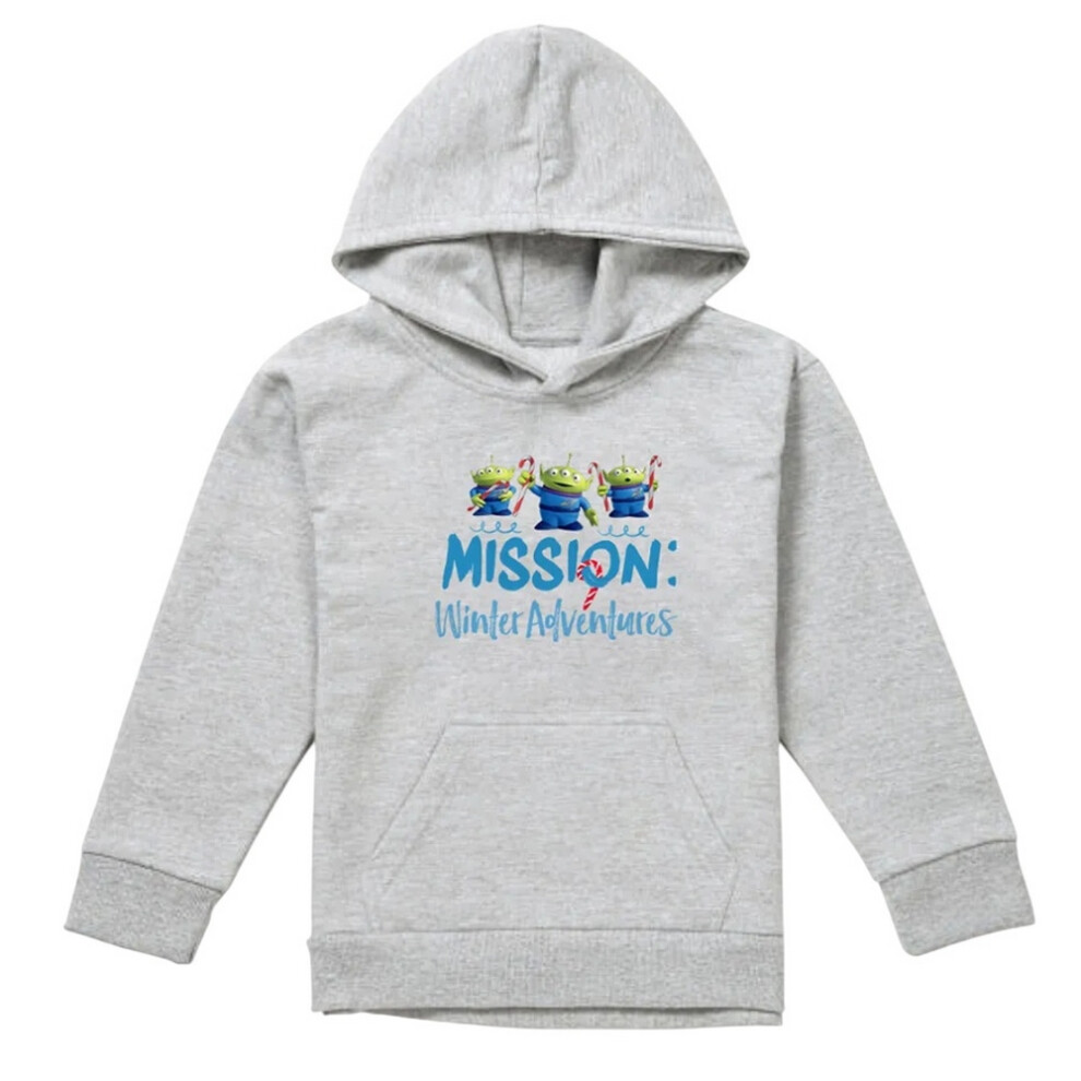Toy Story (9-11 Years, Athletic Heather) Childrens/Kids Mission Winter Adventure Aliens At Christmas Aliens Heather Pullover Hoodie