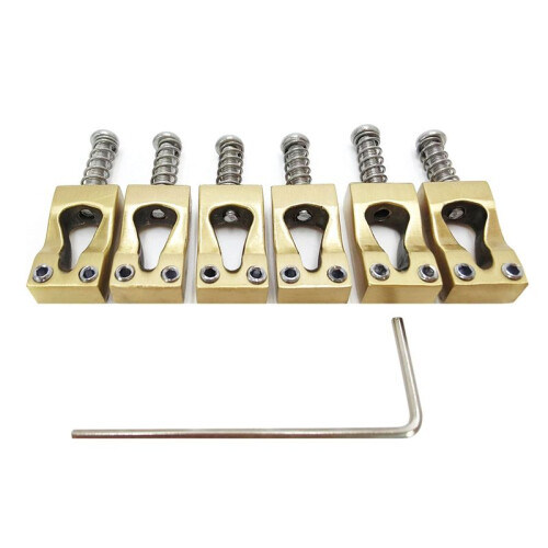 10,8 mm Elgitarr Kalebassbro Mässing Brosadel Vibrato Brosadel 6-Strängad Gitarrsadel Kopparfärg