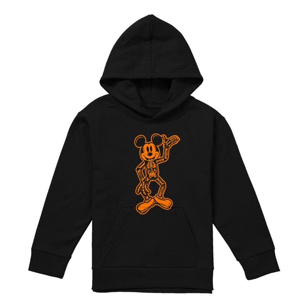Disney (9-11 Years, Black) Childrens/Kids Mickey Mouse Skeleton Pullover Hoodie
