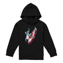 (12-13 Years, Black) Captain America Childrens/Kids Shield Pull Over Hoodie