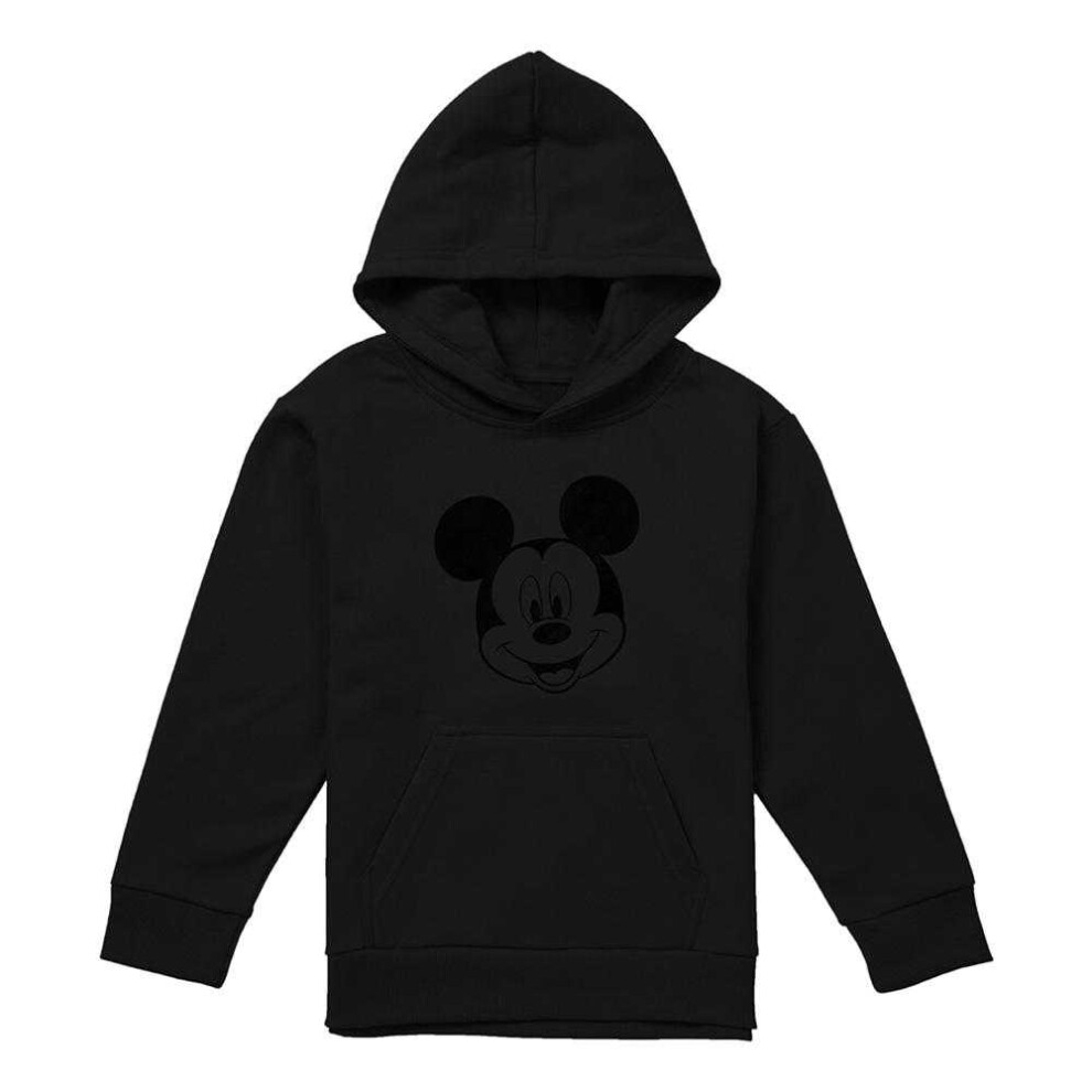Disney (12-13 Years, Black) Childrens/Kids Mickey Mouse Face Pullover Hoodie