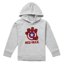 (5-6 Years, Athletic Heather) Captain America Childrens/Kids Red Hulk Shield Heather Pull Over Hoodie