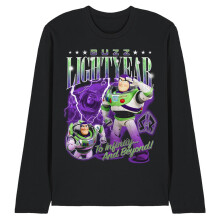 (L, Black) Toy Story Unisex Adult Buzz Lightyear Homage Long-Sleeved T-Shirt