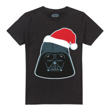 (XL, Black) Star Wars Unisex Adult Darth Vader Santa Hat Christmas T-Shirt
