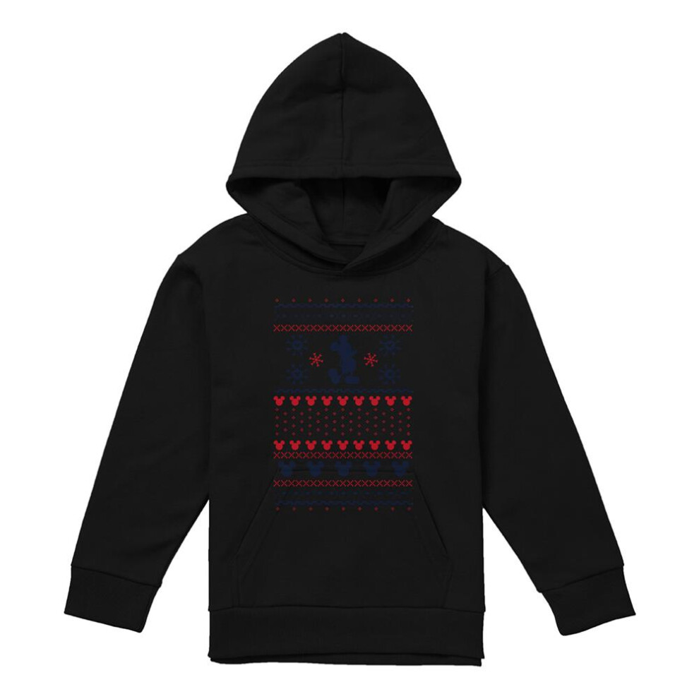 Disney (7-8 Years, Athletic Heather) Childrens/Kids Mickey Mouse Christmas Sweater Heather Hoodie