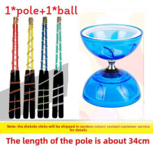 (Blue)Trois Roulement Double Tête Diabolo Fitness Jouet Jouer Diabolo Yo Yo Jouer pour Enfants et Personnes Âgées Exercice Fun et