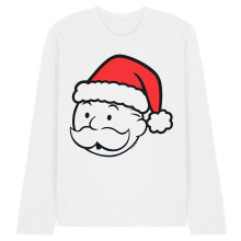 (L, White) Hasbro Unisex Adult Mr Monopoly Santa Hat Long-Sleeved T-Shirt