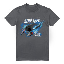 (M, Charcoal) Star Trek Mens The Final Frontier T-Shirt