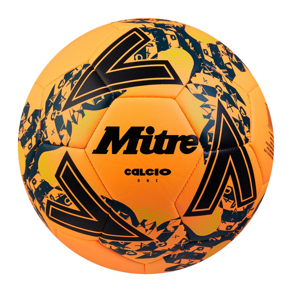 Mitre (3, Fluorescent /Tidal Teal) Calcio 24 Football Orange/Black