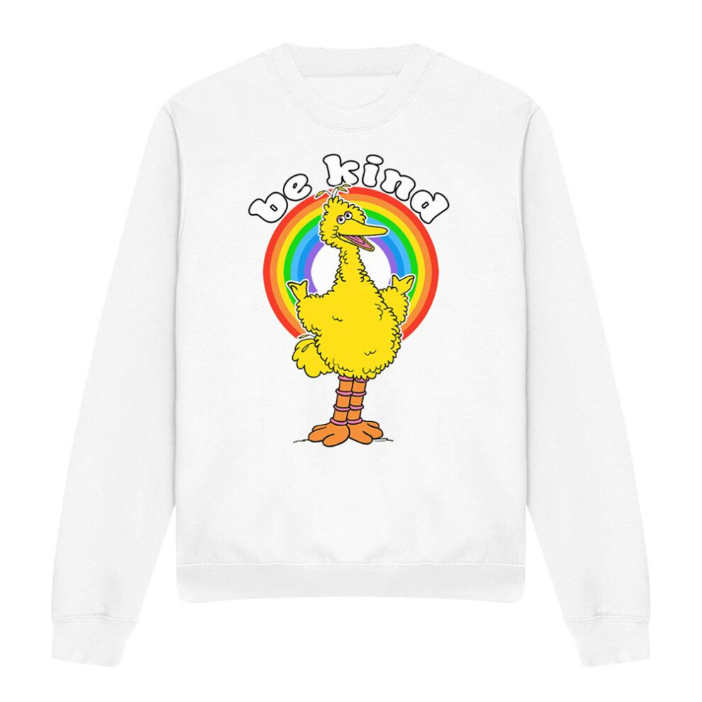 Sesame Street (S, ) Unisex Adult Be Kind Sweatshirt White