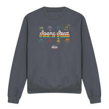 (L, Charcoal) Sesame Street Unisex Adult Made In 1969 Sweatshirt