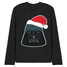 (XL, Black) Star Wars Unisex Adult Darth Vader Santa Hat Long-Sleeved Christmas T-Shirt