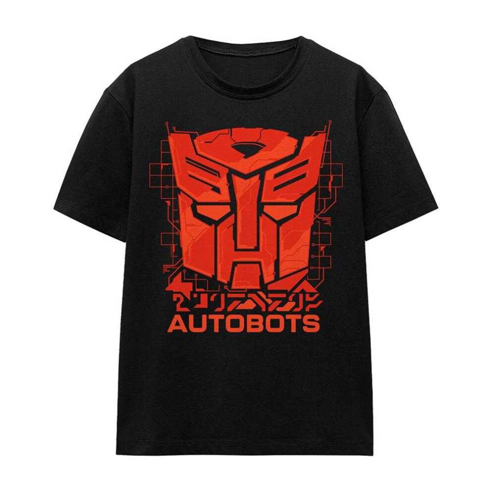 Transformers (Xxl, Black) Womens/Ladies Generations Tech Autobot Icon Logo T-Shirt
