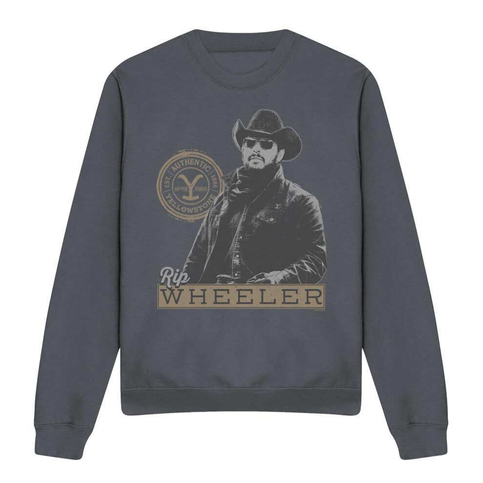 Yellowstone (S, Charcoal) Unisex Adult Rip Wheeler Sweatshirt