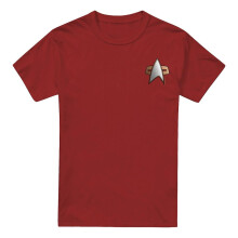 (L, Cardinal) Star Trek Mens Deep Space Nine Command Emblem T-Shirt