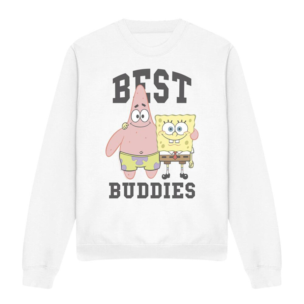 Spongebob Squarepants (Xxl, White) Unisex Adult Best Buddies Patrick Star Sweatshirt