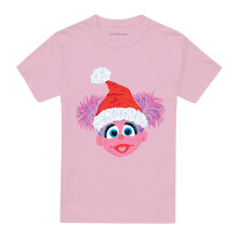 (M, Pink) Sesame Street Unisex Adult Abby Cadabby Scribble Christmas T-Shirt