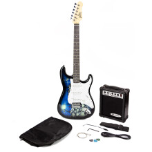 PDT Jaxville Reaper Full-Size Electric Guitar Kit with 10-Watt Guitar Amp, Gig Bag, Picks, Whammy, Lead, Spare Strings & Lessons