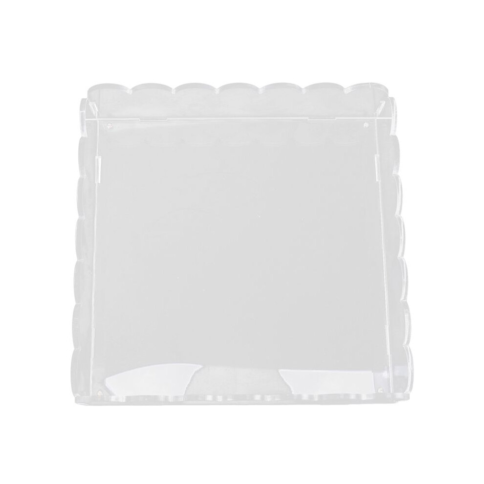 Scalloped Acrylic Tray,2024 New Acrylic Scalloped Tray,Acrylic Scalloped Tray With Magnetic Mat,Clear Acrylic Tray 4711618647155