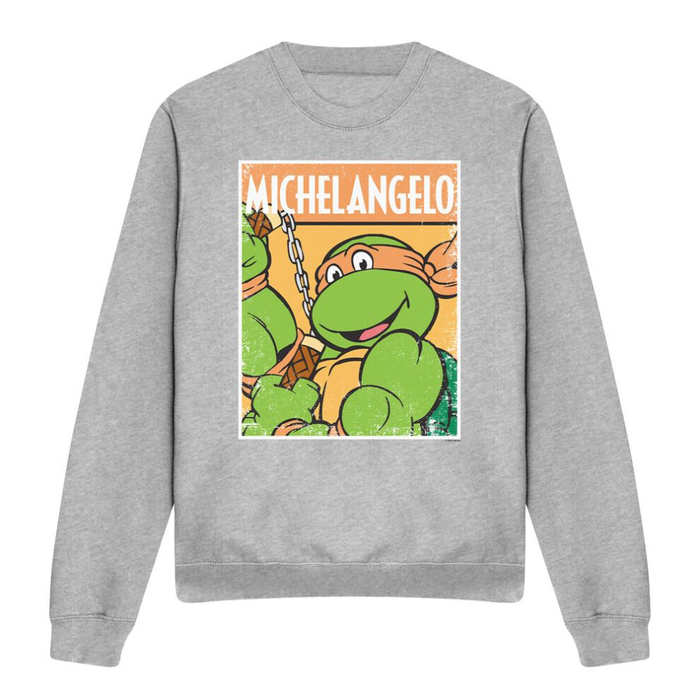 Teenage Mutant Ninja Turtles (Xl, Sport Heather) Unisex Adult Michelangelo Sweatshirt