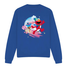 (M, Royal Blue) Sesame Street Unisex Adult Holiday Cheer Characters Christmas Sweatshirt