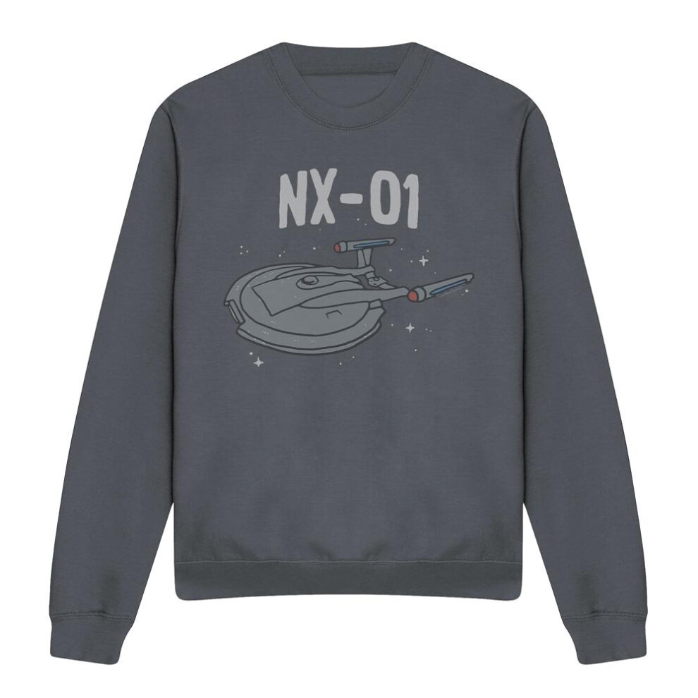 Star Trek (S, Charcoal) Unisex Adult The Og Nx Class Sweatshirt Multicoloured