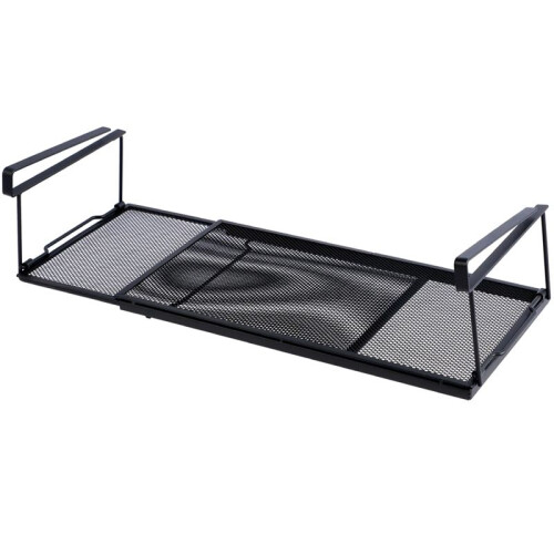 Extendable Steel Under Cabinet Organizer Shelf, Under Desk Storage Rack, Multipurpose Kitchen Hanging Basket