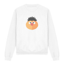 (L, White) Sesame Street Unisex Adult The Expression Ernie Sweatshirt