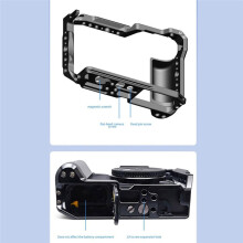 Metalen Cage met Cold Shoe-Bevestigingsgaten voor ZR-Camera'S (1/4" en 3/8" Montage)