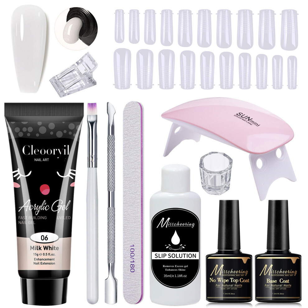 11Pcs Nail Care Kit Featuring 15ml Quick Curing Extension Gel For Home Use D