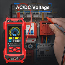 TOOLTOP Détecteur de Câbles ET838 : Localisateur de Câbles Souterrains et Muraux, Testeur de Câbles Réseau, Multimètre de Tension AC/