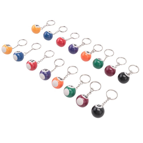 Colorful Billiard  Keychain Set 48 Pcs, Magic Key Chain Balls Eightball Billar Billiards Chains Accessories 2