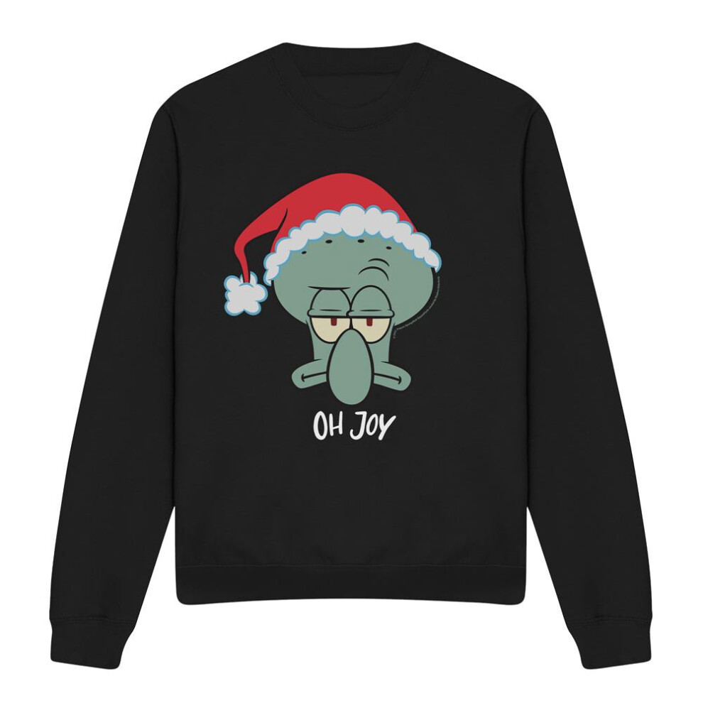 Spongebob Squarepants (Xl, Black) Unisex Adult Joy Squidward Christmas Sweatshirt