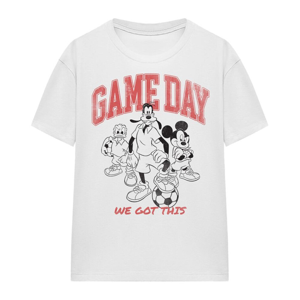 Disney (L, White) Womens/Ladies Friends Game Day Mickey T-Shirt