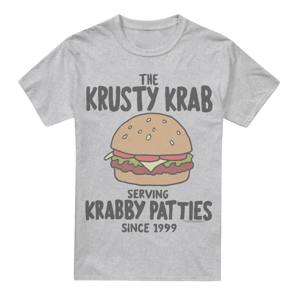 Spongebob Squarepants (4Xl, Sport Heather) Mens Krabby Patties T-Shirt Multicoloured