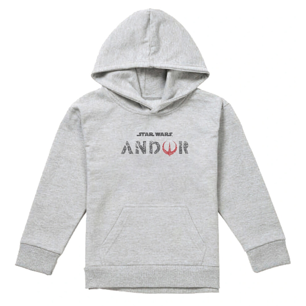 Star Wars (7-8 Years, Athletic Heather) Childrens/Kids Andor Logo Heather Hoodie