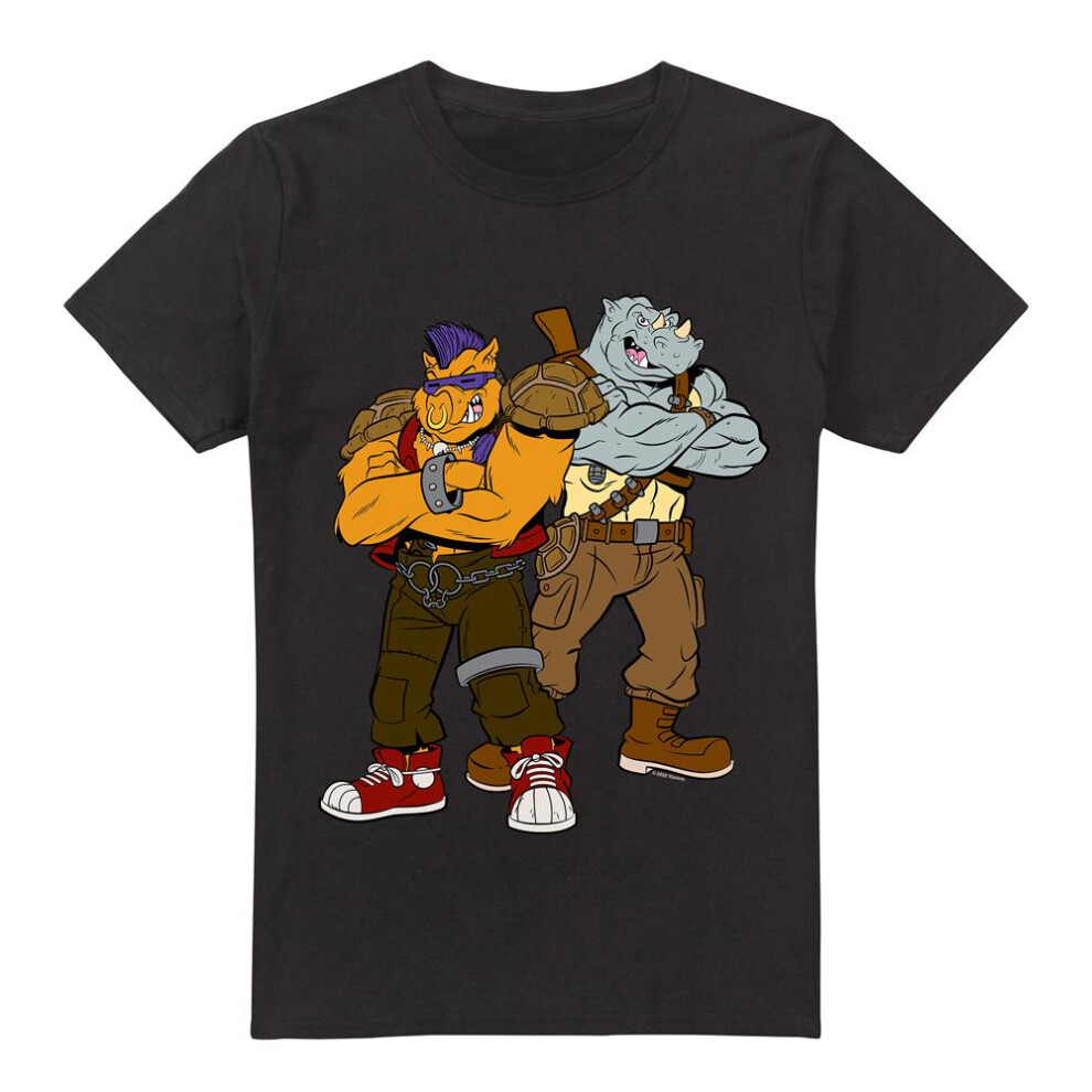 Teenage Mutant Ninja Turtles (Xl, Black) Mens Bebop & Rocksteady T-Shirt