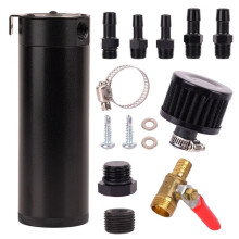 Car Modification Universal Breather Oil Pot with Air Filter for 2 Port 500ml Separator Oil Tank Exhaust Gas Oil Pot