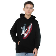 (9-11 Years, Athletic Heather) Captain America Childrens/Kids Shield Spin Heather Pull Over Hoodie
