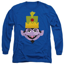 (XL, Royal Blue) Sesame Street Unisex Adult Count von Count Nutcracker Long-Sleeved Christmas T-Shirt