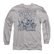 (M, Athletic Heather) Sesame Street Unisex Adult Friends Since 1969 Heather Long-Sleeved T-Shirt