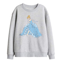 (9-11 Years, Athletic Heather) Cinderella Childrens/Kids Sparkling Princess Sweatshirt